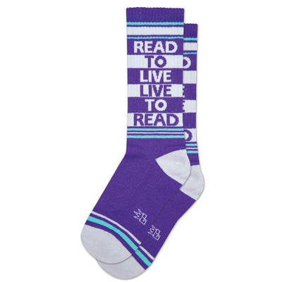 Read To Live Live To Read Ribbed Gym Socks - Gumball Poodle - The Sock Monster