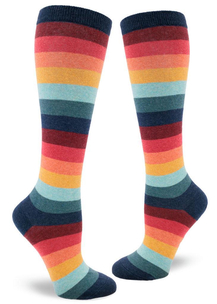 Retro ’70s Stripe, Women's Knee-high - ModSock - The Sock Monster