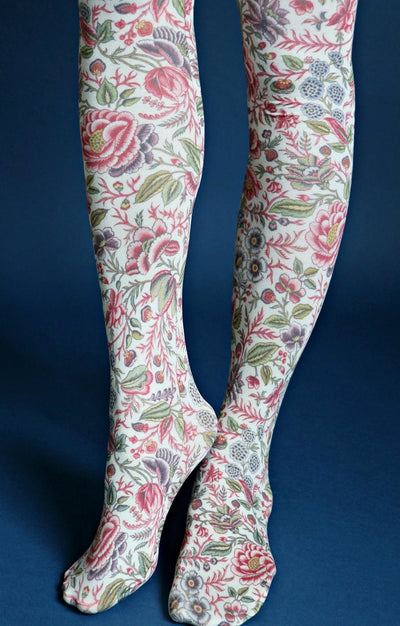 ROSE FLOWER l SMITHSONIANS MUSEUM | Printed Tights - Tabbisocks - The Sock Monster