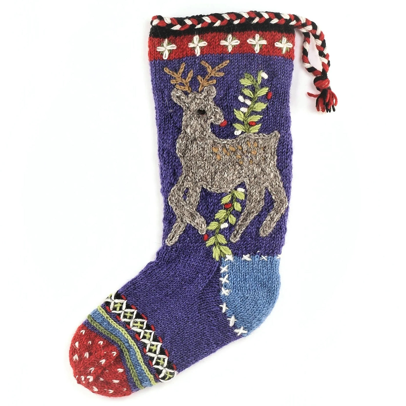 Rudolph | Wool Knit Holiday Stocking