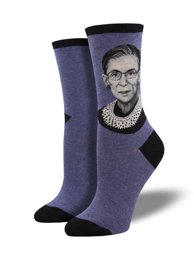 Ruth Bader Ginsburg Portrait, Women's Crew - Socksmith - The Sock Monster
