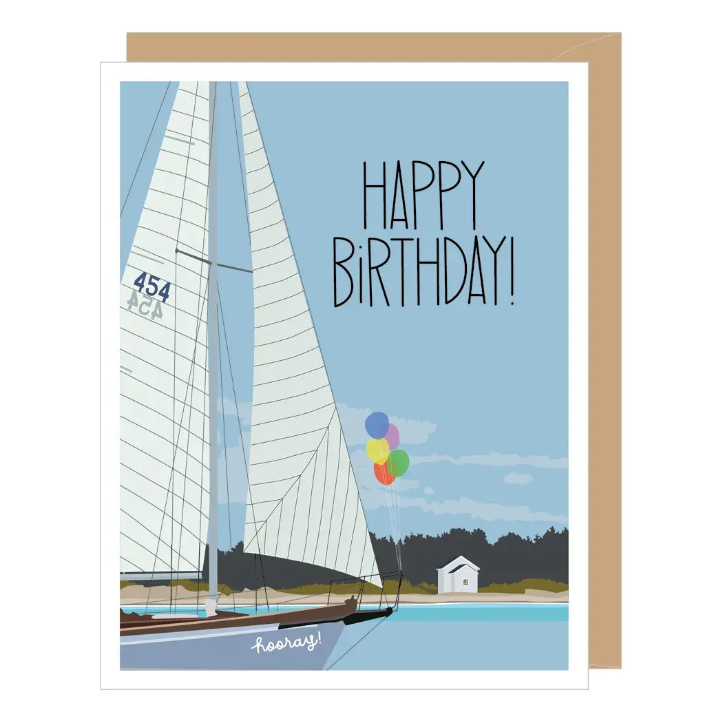 Sailboat and Balloons | Birthday Card