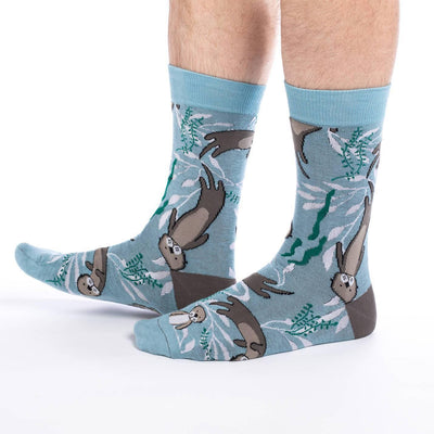 Sea Otter, Extra Large (13-17 Men's) Crew - Good Luck Sock - The Sock Monster
