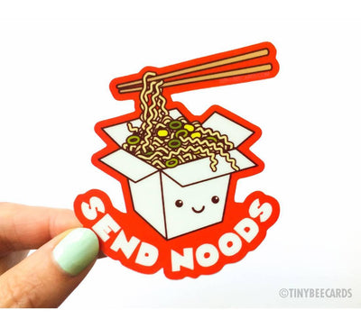 "Send Noods" | Vinyl Sticker - Tiny Bee Cards - The Sock Monster