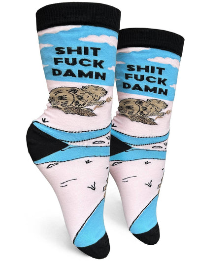 Shit Fuck Damn, Womens Crew - Groovy Things - The Sock Monster