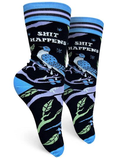 Shit Happens, Womens Crew - Groovy Things - The Sock Monster