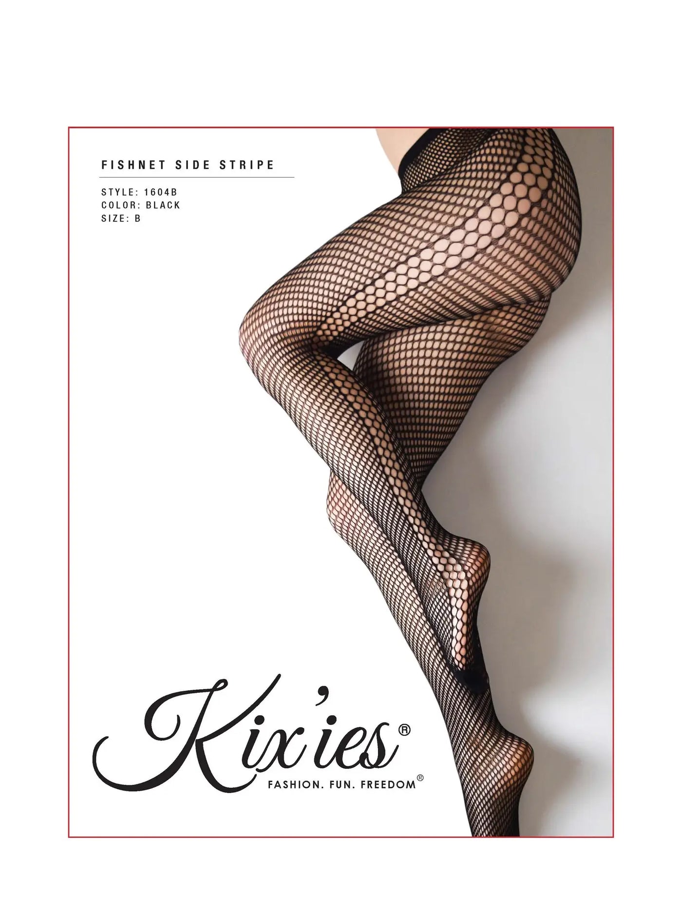 Black with Side Stripe | Fishnet Tights | Petite to Plus Size
