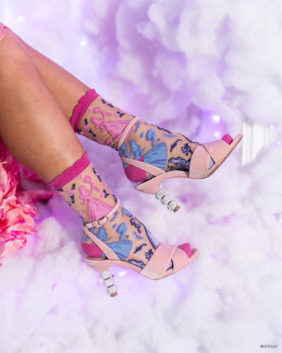 Glinda Silhouette | Wicked | Ruffled Sheer Crew Sock