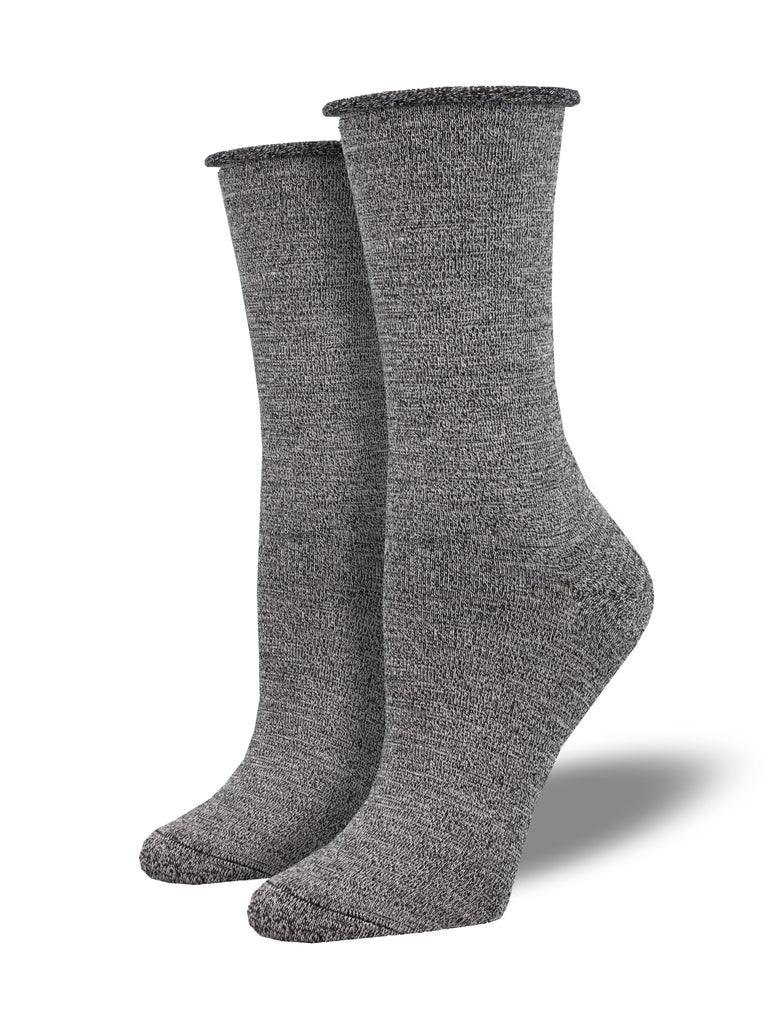 Solid, Bamboo Roll Top, Women's Crew - Socksmith - The Sock Monster