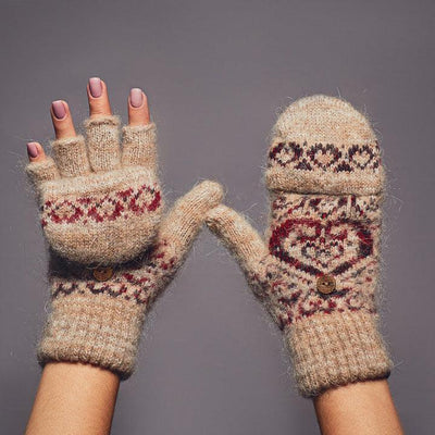 Something Romantic, Heavy Goat Wool, Fingerless Gloves - Siberia Spirit - The Sock Monster