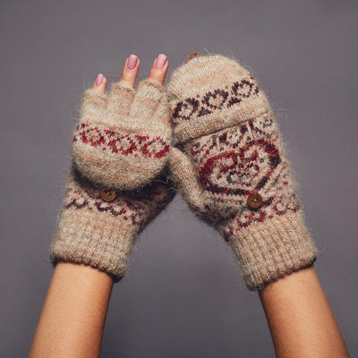 Something Romantic, Heavy Goat Wool, Fingerless Gloves - Siberia Spirit - The Sock Monster