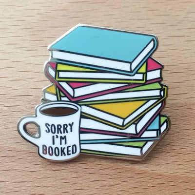 Sorry I'm Booked - Book Lover Enamel Pin - Tiny Bee Cards - The Sock Monster