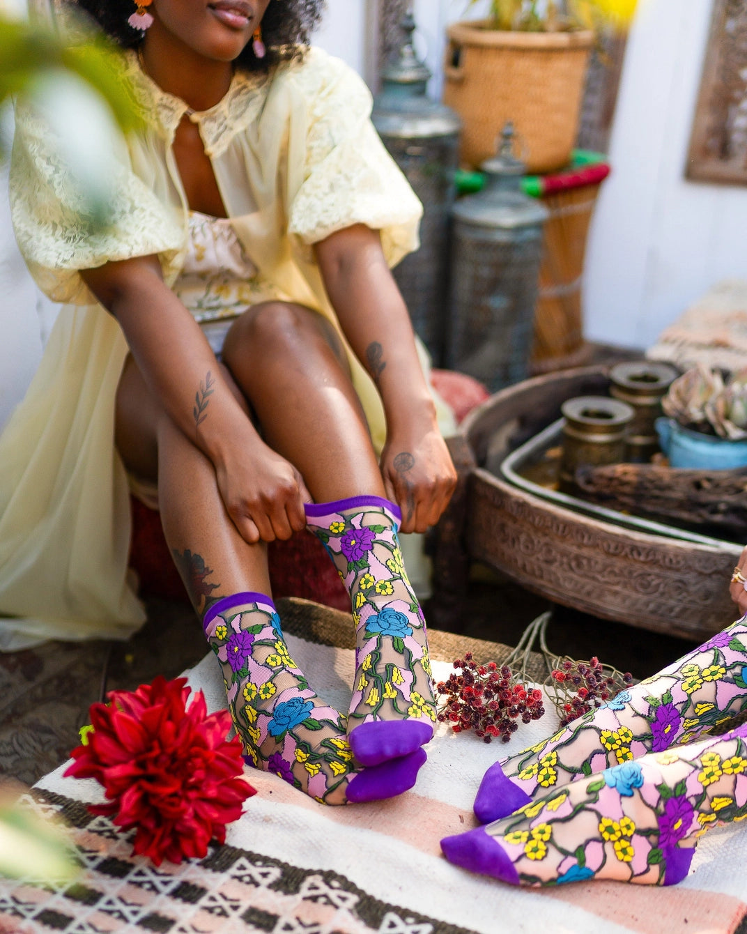 Stain Glass | Sheer Crew Sock