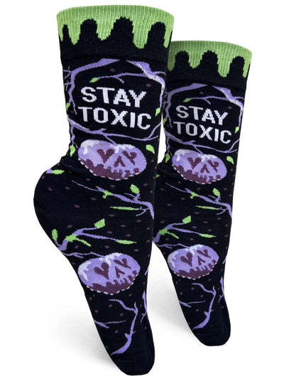 Stay Toxic, Womens Crew - Groovy Things - The Sock Monster