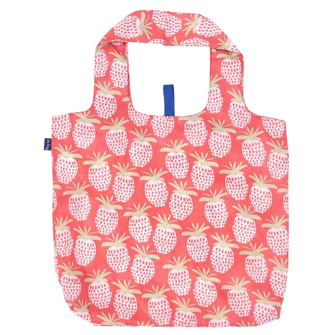 Strawberries 'Blu Bag' - Reusable Bag - RockFlowerPaper - The Sock Monster