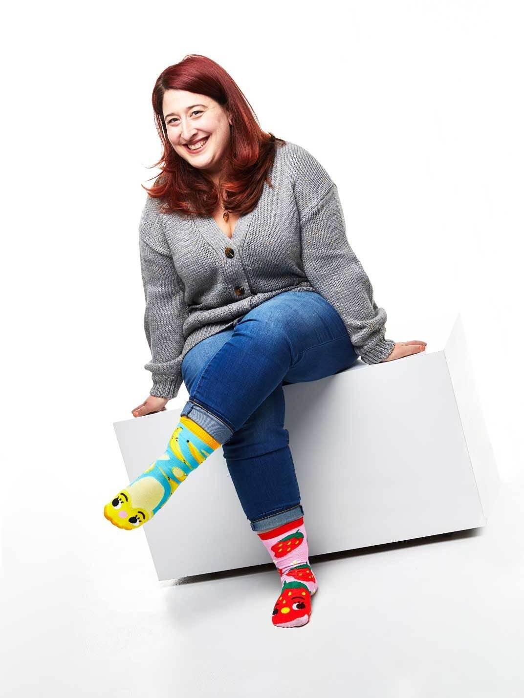Strawberry & Banana | Adult Socks | Mismatched Cute Crazy Fun Socks - Pals Socks - The Sock Monster