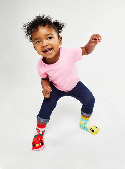 Strawberry & Banana | Kids Socks | Mismatched Cute Crazy Fun Socks - Pals Socks - The Sock Monster