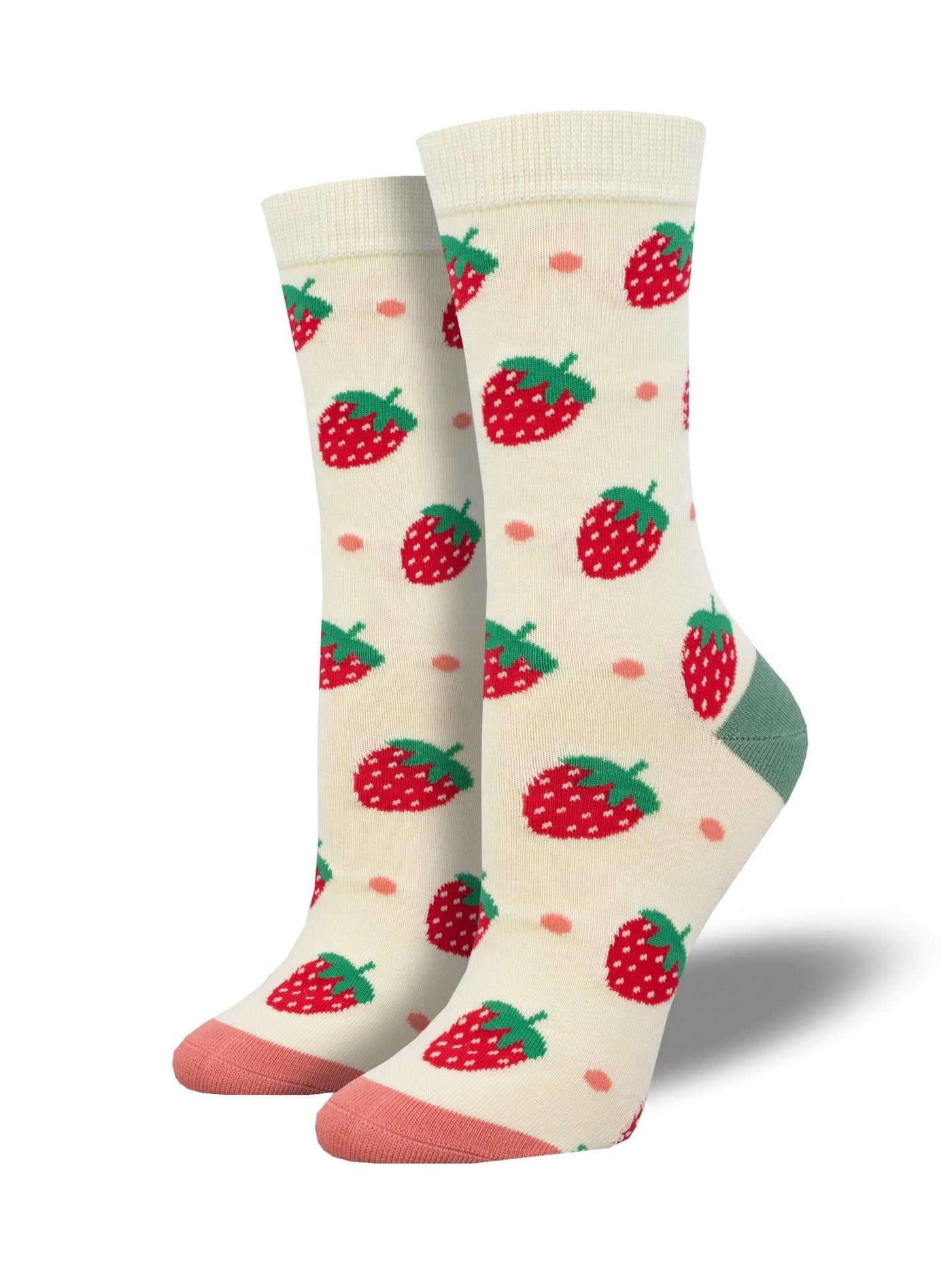 Strawberry Delight, Bamboo, Women's Crew - Socksmith - The Sock Monster