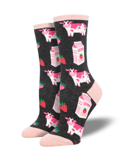 Strawberry Milk, Women's Crew - Socksmith - The Sock Monster