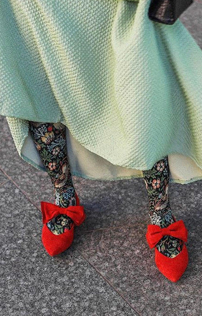 Strawberry Thief by William Morris | Printed Tights - Tabbisocks - The Sock Monster