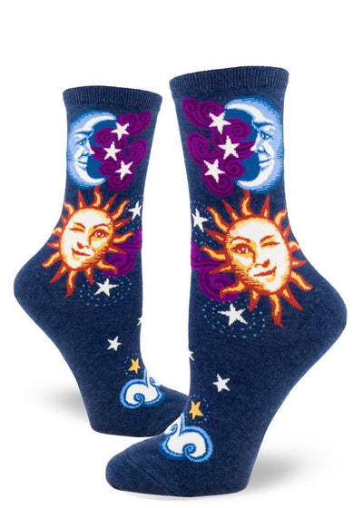 Sun & Moon, Women's Celestial Crew - ModSock - The Sock Monster