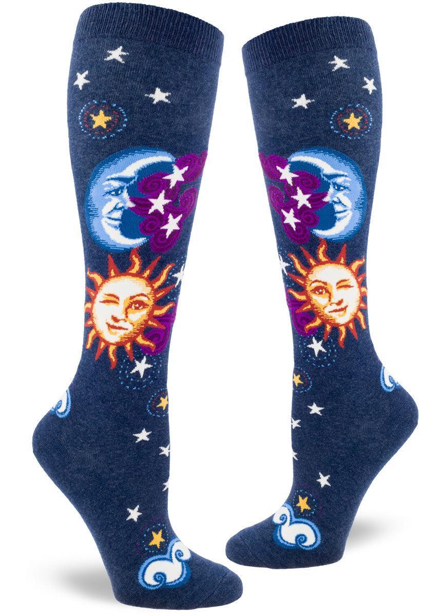 Sun & Moon, Women's Celestial Knee-high - ModSock - The Sock Monster