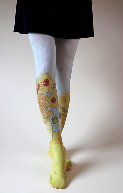 Sunflowers (3rd München Version) by Van Gogh | Printed Tights | Printed Tights - Tabbisocks - The Sock Monster