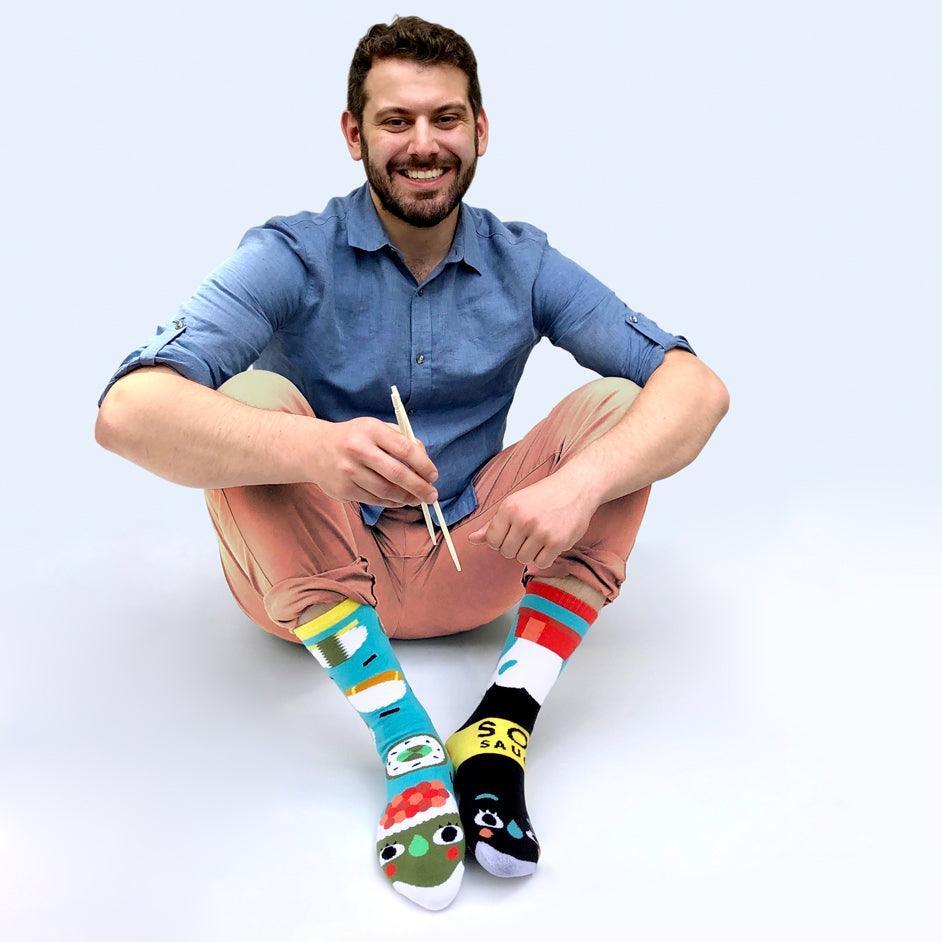 Sushi & Soy Sauce | Adult Socks | Mismatched Cute Crazy Fun Socks - Pals Socks - The Sock Monster