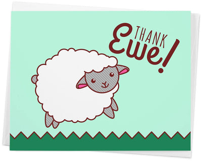 "Thank Ewe" | Thank You Card - Tiny Bee Cards - The Sock Monster