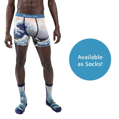 The Great Wave Off Kanagawa, Boxer Briefs - Good Luck Sock - The Sock Monster