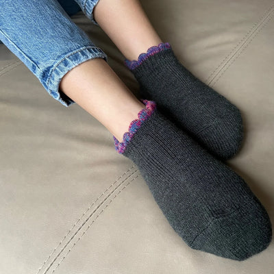 Handcrafted Slipper Socks | Thermal with Grips | Medium