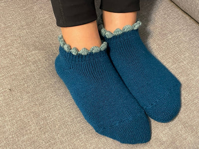 Handcrafted Slipper Socks | Thermal with Grips | Large