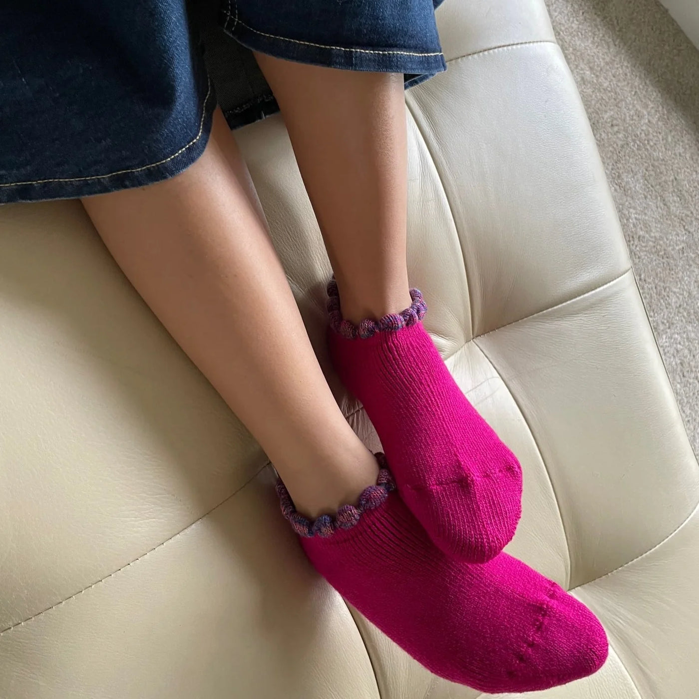 Handcrafted Slipper Socks | Thermal with Grips | Medium