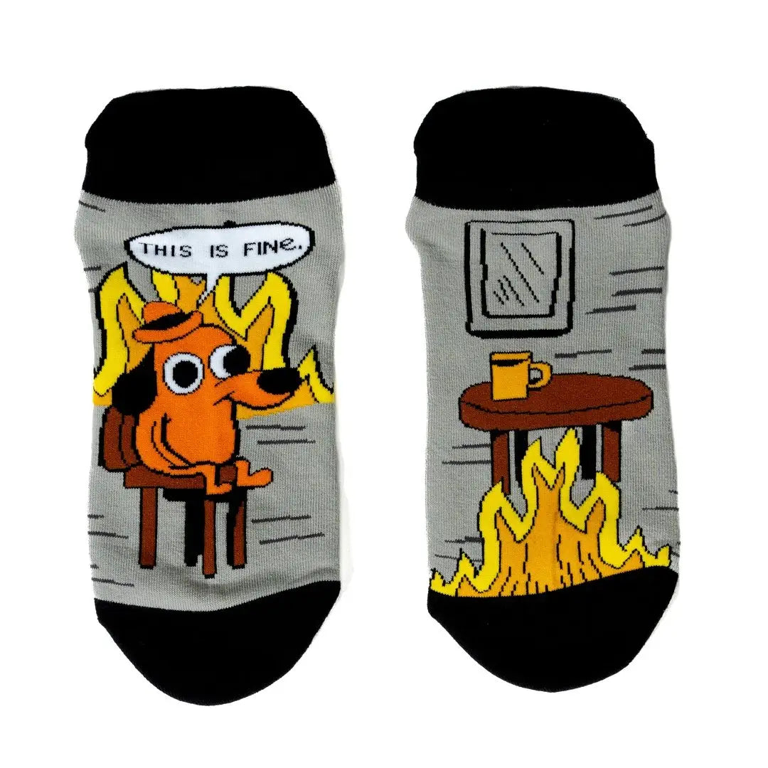 This Is Fine: Black Coffee Edition | Ankle Socks