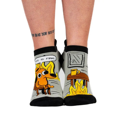 This Is Fine: Black Coffee Edition | Ankle Socks