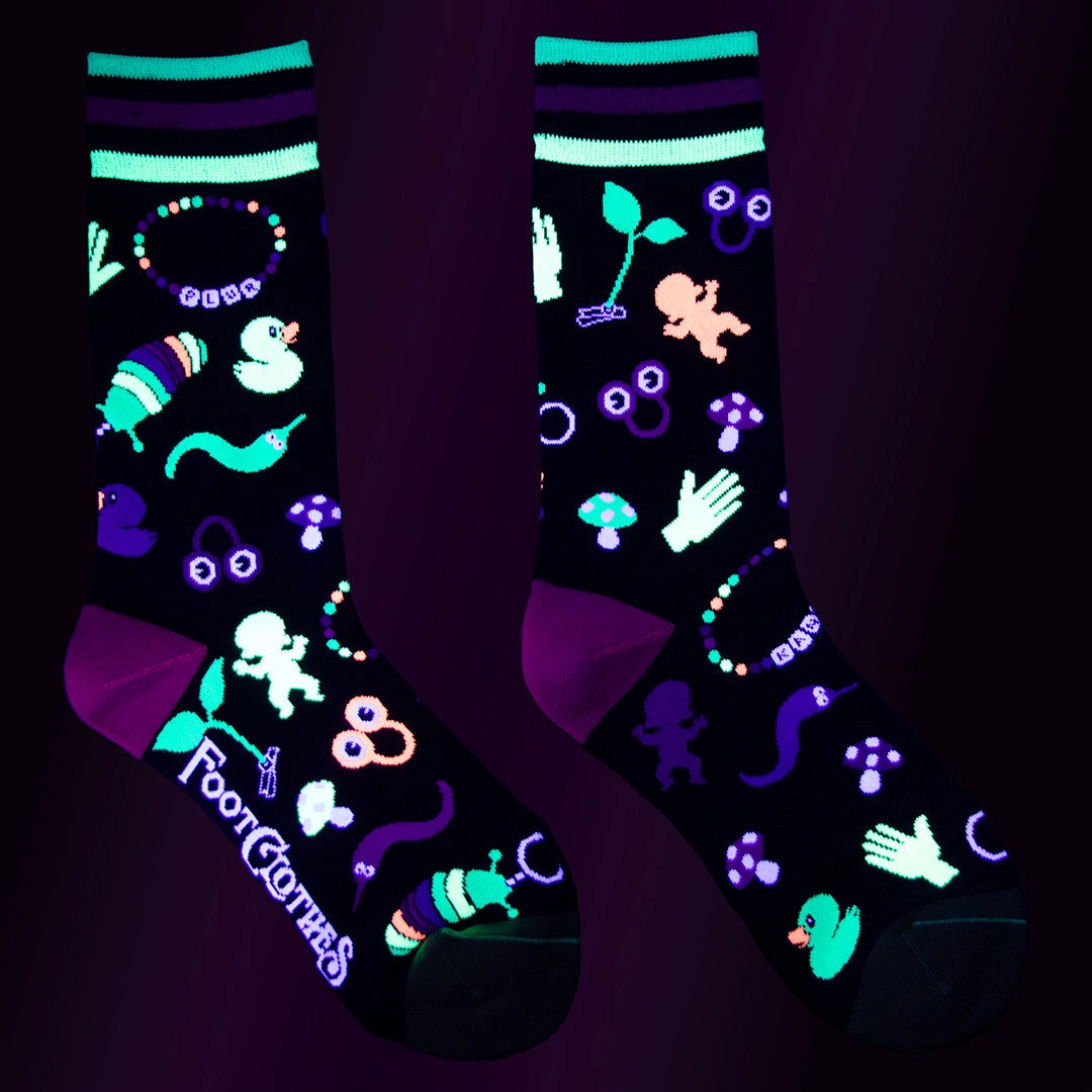 Tiny Trinkets | Glow in the Dark | Crew Socks