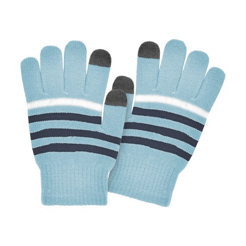 Kids Touchscreen Striped Stretch Gloves