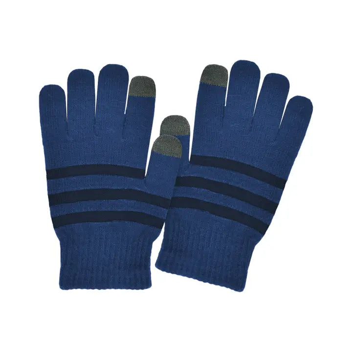 Kids Touchscreen Striped Stretch Gloves