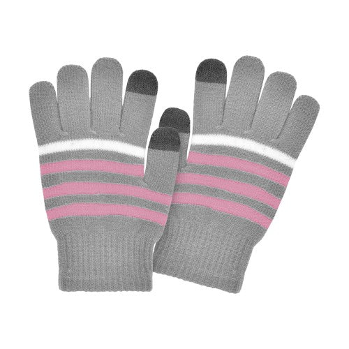 Kids Touchscreen Striped Stretch Gloves