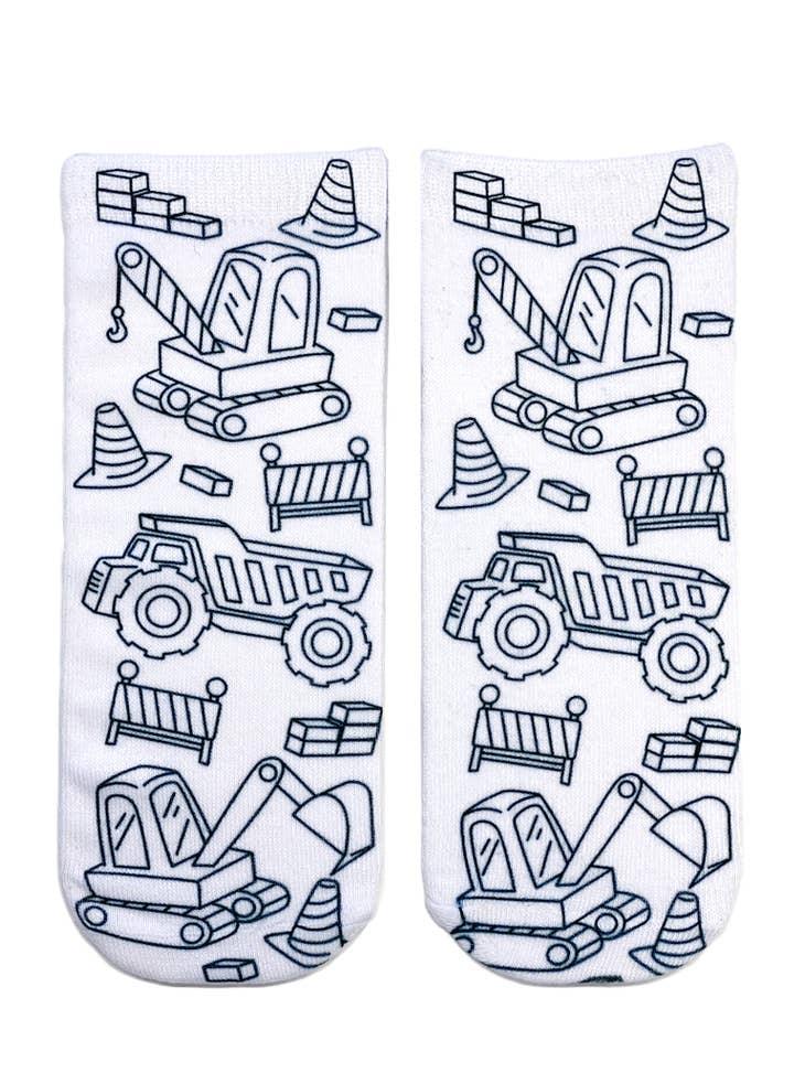 Tractor Zone Coloring Socks - Living Royal - The Sock Monster