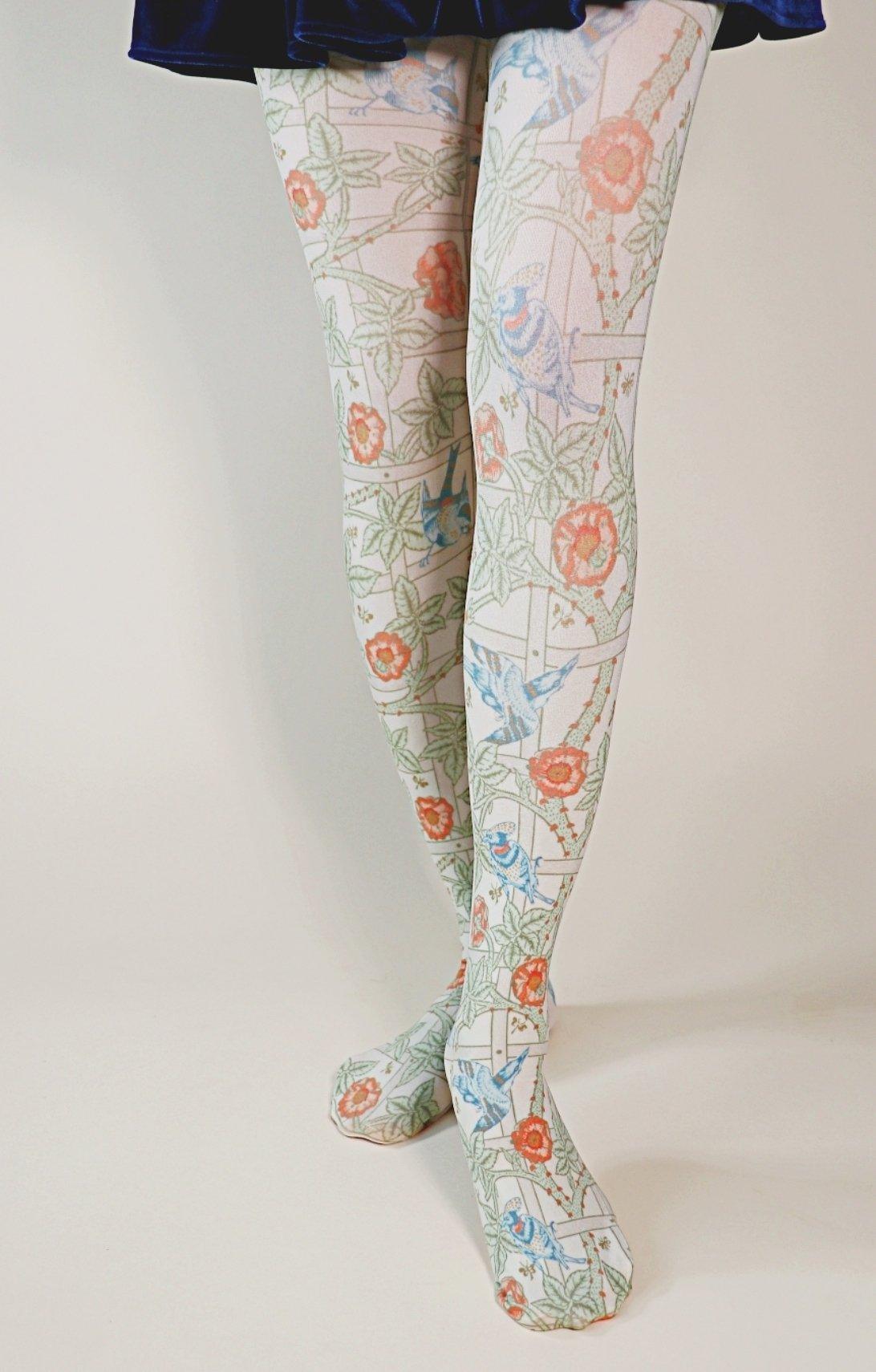 Trellis or Pomegranate by William Morris | Printed Tights - Tabbisocks - The Sock Monster