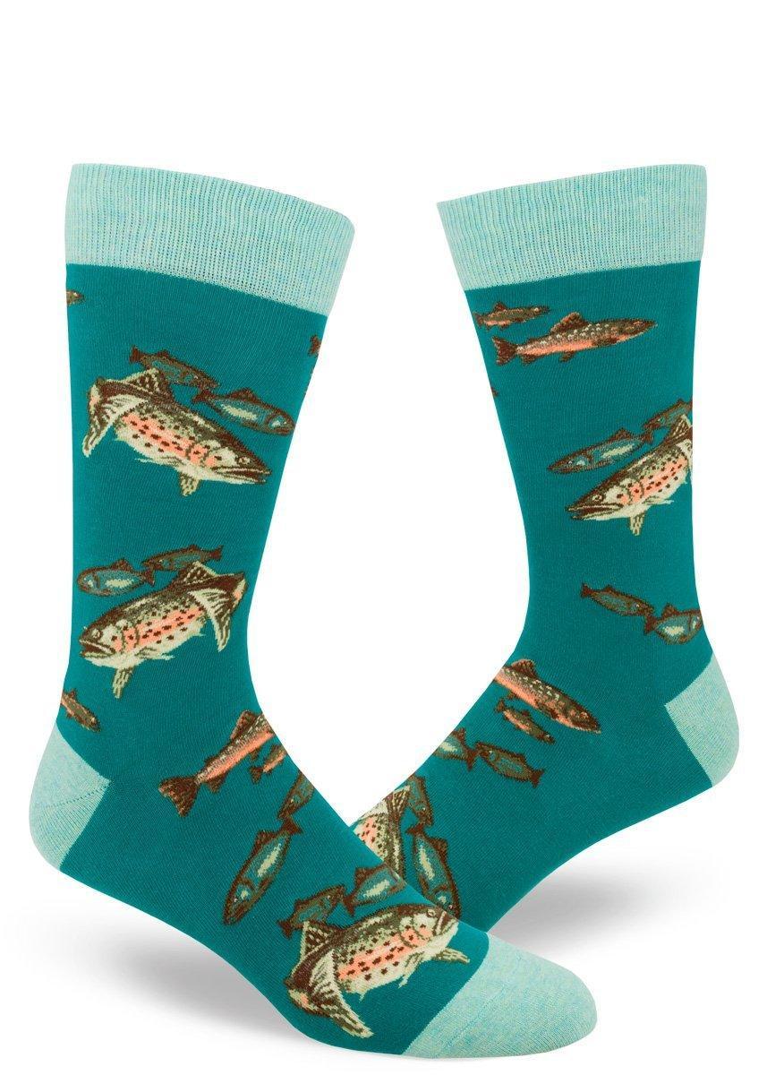Trout Fishing, Men's Crew - ModSock - The Sock Monster