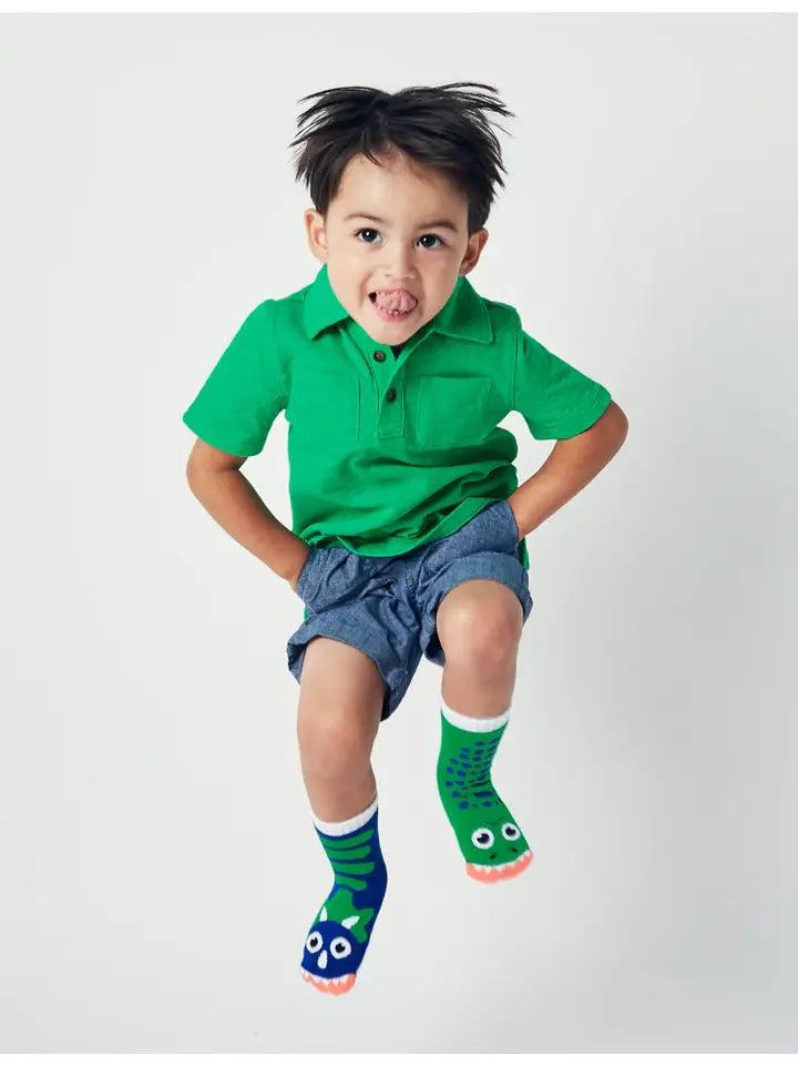 T-Rex and Triceratops | Kids Socks | Mismatched Fun Socks