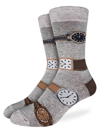 Watches, Extra Large (13-17 Men's) Crew - Good Luck Sock - The Sock Monster