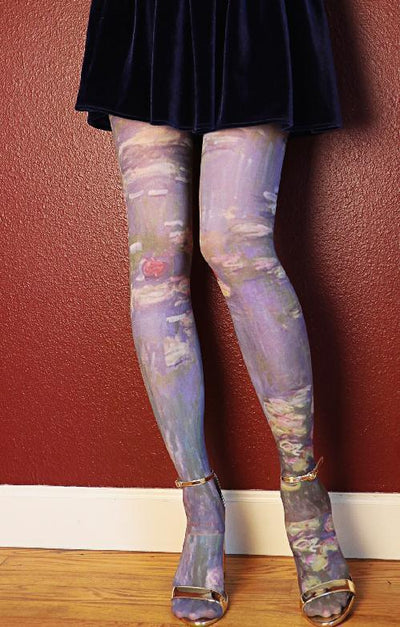 Water Lillies by Claude Monet | Printed Tights - Tabbisocks - The Sock Monster
