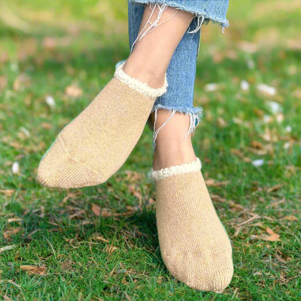 Handcrafted Slipper Socks | Airy Grace Organic Cotton | Medium