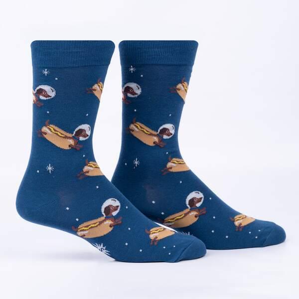 Weiner Dogs, In Space! Men's Crew Socks - Sock It To Me - The Sock Monster