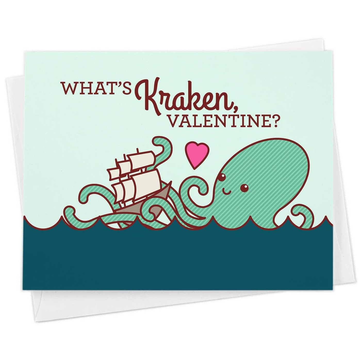 What's Kraken Valentine Card | Greeting Card - Tiny Bee Cards - The Sock Monster