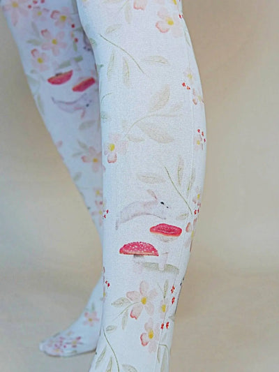Whimsical Forest Bunny | Printed Tights