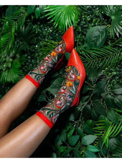 Elphaba Land | Wicked | Black Sheer Crew Sock